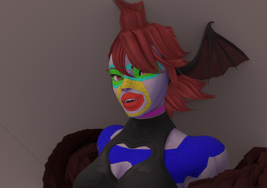 Simplified topology for animation, features loops around key parts like the face and fingers.